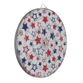 Red and Blue Stars, 4th of July, White Background Dartscheibe (Vorderseite Links)