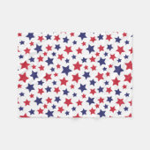 Red and Blue Stars, 4th of July, White Background Fleecedecke (Vorderseite (Horizontal))