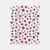 Red and Blue Stars, 4th of July, White Background Fleecedecke (Vorderseite)