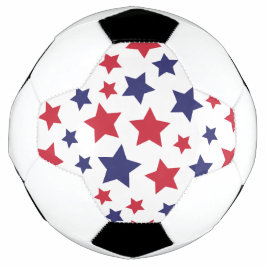 Red and Blue Stars, 4th of July, White Background Fußball