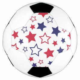 Red and Blue Stars, 4th of July, White Background Fußball