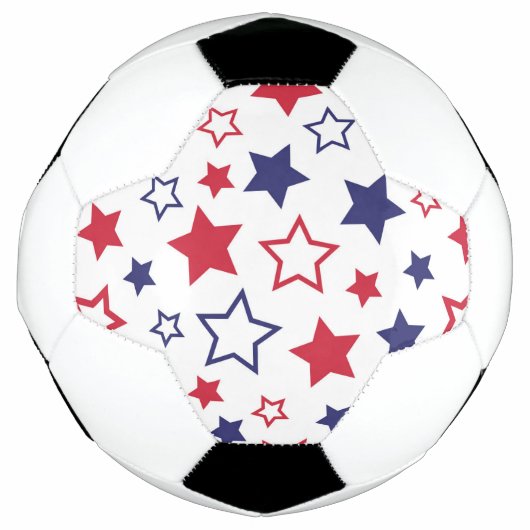 Red and Blue Stars, 4th of July, White Background Fußball (Vorderseite)