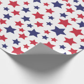 Red and Blue Stars, 4th of July, White Background Geschenkpapier (Ecke)