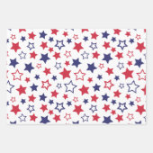 Red and Blue Stars, 4th of July, White Background Geschenkpapier Set (Vorderseite 3)
