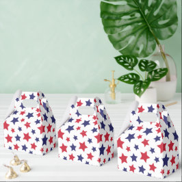 Red and Blue Stars, 4th of July, White Background Geschenkschachtel