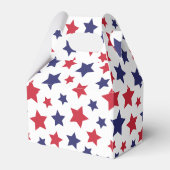 Red and Blue Stars, 4th of July, White Background Geschenkschachtel (Vorderseite)