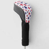 Red and Blue Stars, 4th of July, White Background Golf Headcover (angewinkelt)