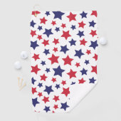 Red and Blue Stars, 4th of July, White Background Golfhandtuch (Insitu)