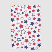 Red and Blue Stars, 4th of July, White Background Golfhandtuch (Vorderseite)