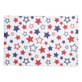 Red and Blue Stars, 4th of July, White Background Kissenbezug (Rückseite)