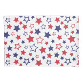 Red and Blue Stars, 4th of July, White Background Kissenbezug (Vorderseite)