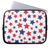 Red and Blue Stars, 4th of July, White Background Laptopschutzhülle (Vorderseite)
