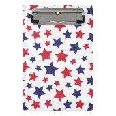Red and Blue Stars, 4th of July, White Background Mini Klemmbrett (Vorderseite)