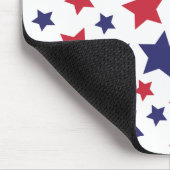 Red and Blue Stars, 4th of July, White Background Mousepad (Ecke)