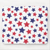 Red and Blue Stars, 4th of July, White Background Mousepad (Vorne)