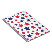 Red and Blue Stars, 4th of July, White Background Notizblock (Rechte Seite)