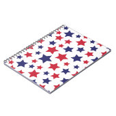 Red and Blue Stars, 4th of July, White Background Notizblock (Linke Seite)