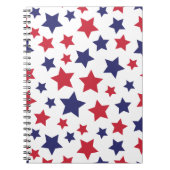 Red and Blue Stars, 4th of July, White Background Notizblock (Vorderseite)
