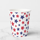 Red and Blue Stars, 4th of July, White Background Pappbecher (Vorderseite)