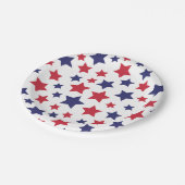 Red and Blue Stars, 4th of July, White Background Pappteller (Schrägansicht)