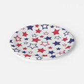Red and Blue Stars, 4th of July, White Background Pappteller (Schrägansicht)