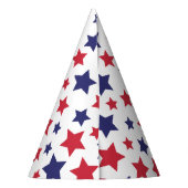 Red and Blue Stars, 4th of July, White Background Partyhütchen (Rückseite)