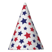 Red and Blue Stars, 4th of July, White Background Partyhütchen (Rechts)