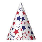 Red and Blue Stars, 4th of July, White Background Partyhütchen (Rückseite)