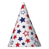 Red and Blue Stars, 4th of July, White Background Partyhütchen (Rechts)