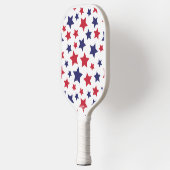 Red and Blue Stars, 4th of July, White Background Pickleball Schläger (Links)