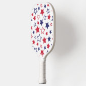 Red and Blue Stars, 4th of July, White Background Pickleball Schläger (Links)
