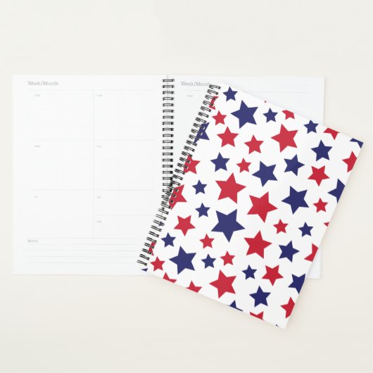 Red and Blue Stars, 4th of July, White Background Planer (Anzeige)