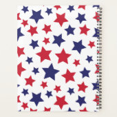 Red and Blue Stars, 4th of July, White Background Planer (Rückseite)
