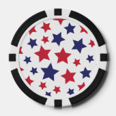 Red and Blue Stars, 4th of July, White Background Pokerchips (Vorderseite)