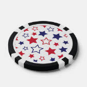 Red and Blue Stars, 4th of July, White Background Pokerchips (Einzeln)
