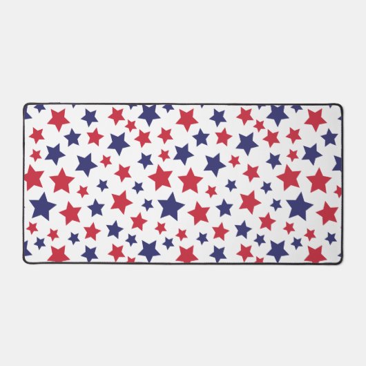 Red and Blue Stars, 4th of July, White Background Schreibtischunterlage (Vorderseite)