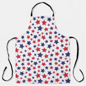 Red and Blue Stars, 4th of July, White Background Schürze (Vorderseite)