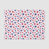 Red and Blue Stars, 4th of July, White Background Seidenpapier (Vorderseite)