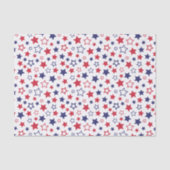 Red and Blue Stars, 4th of July, White Background Seidenpapier (Vorderseite)