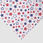 Red and Blue Stars, 4th of July, White Background Seidenpapier (Ausschnitt)