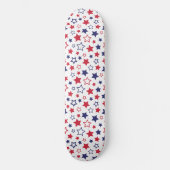 Red and Blue Stars, 4th of July, White Background Skateboard (Vorderseite)