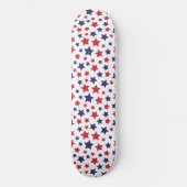 Red and Blue Stars, 4th of July, White Background Skateboard (Vorderseite)