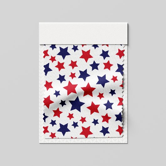 Red and Blue Stars, 4th of July, White Background Stoff