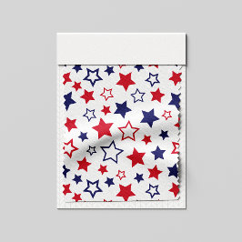 Red and Blue Stars, 4th of July, White Background Stoff