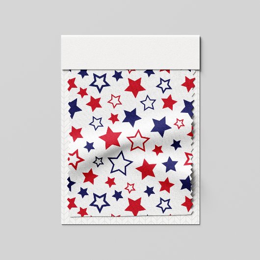 Red and Blue Stars, 4th of July, White Background Stoff