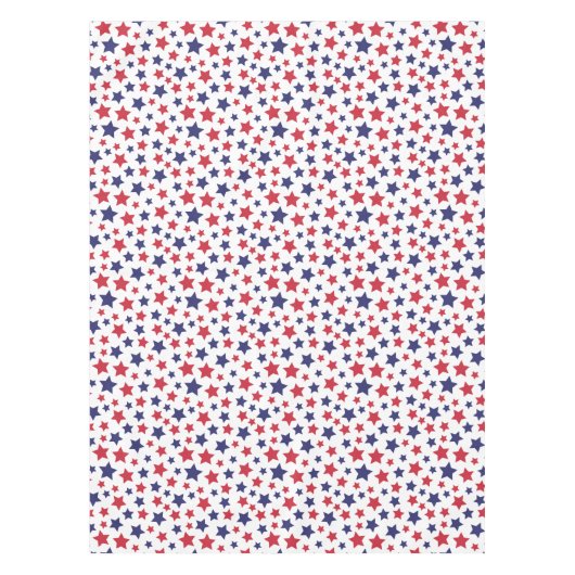 Red and Blue Stars, 4th of July, White Background Tischdecke (Vorderseite)