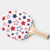 Red and Blue Stars, 4th of July, White Background Tischtennis Schläger (Seitenansicht)