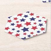 Red and Blue Stars, 4th of July, White Background Untersetzer (angewinkelt)