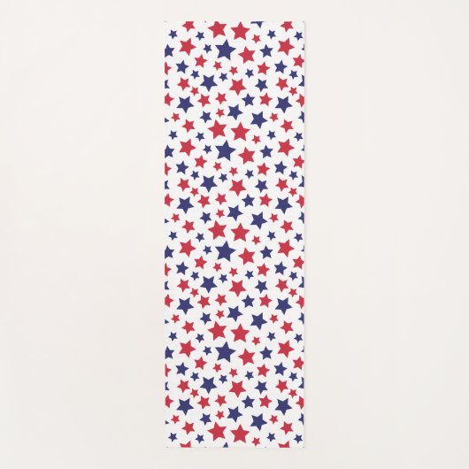 Red and Blue Stars, 4th of July, White Background Yogamatte (Vorderseite)