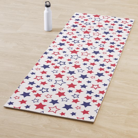 Red and Blue Stars, 4th of July, White Background Yogamatte (Beispiel)